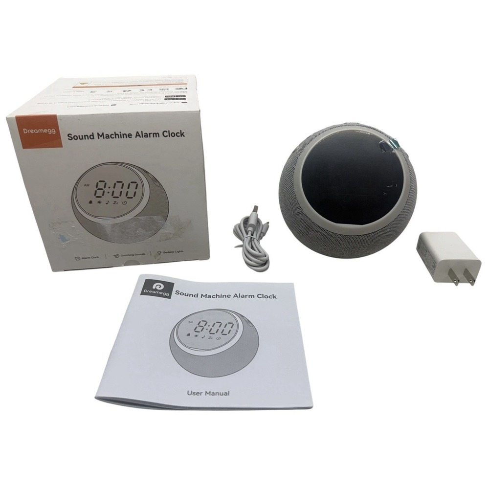 Dreamegg Sound Machine Alarm Clock SM-01 White Noise Bedside Light Open Box